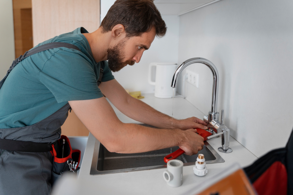 25137 VVS-installatør i arbejde